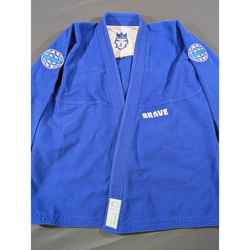Brave BJJ Gi Kimono Top Blue Pearl Weave A3 Brazilian Jiu Jitsu Jacket